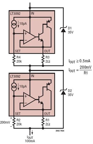 High Voltage 100mA Current Source