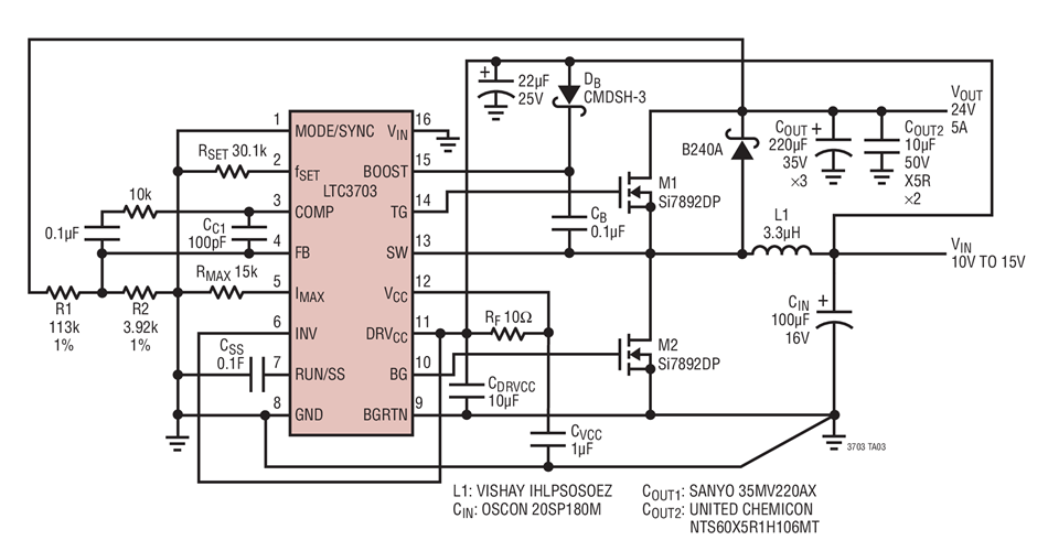 12V to 24V/5A Synchronous Boost Converter