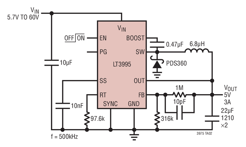 LT3995 5V Step-Down Converter