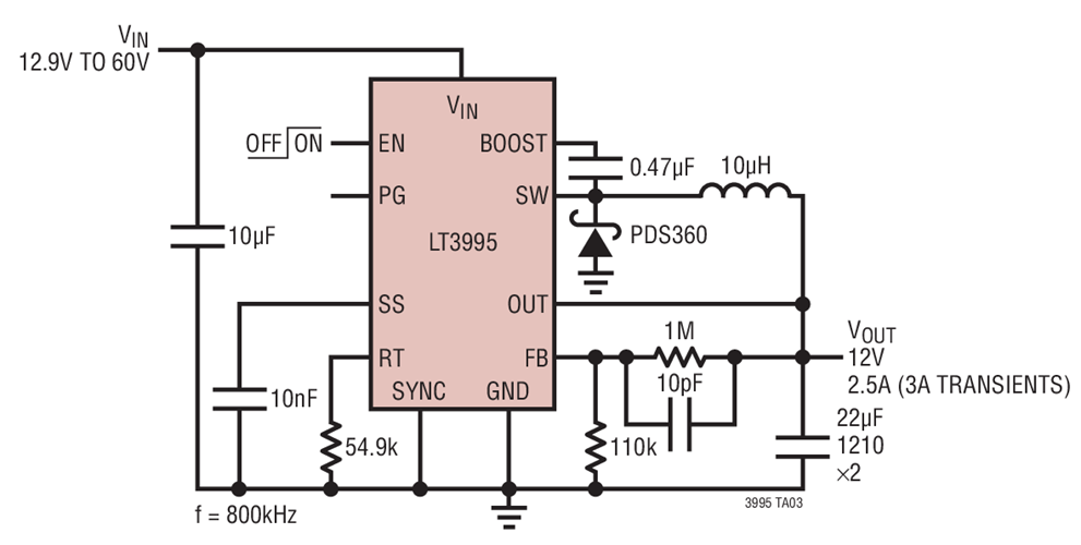 LT3995 12V Step-Down Converter