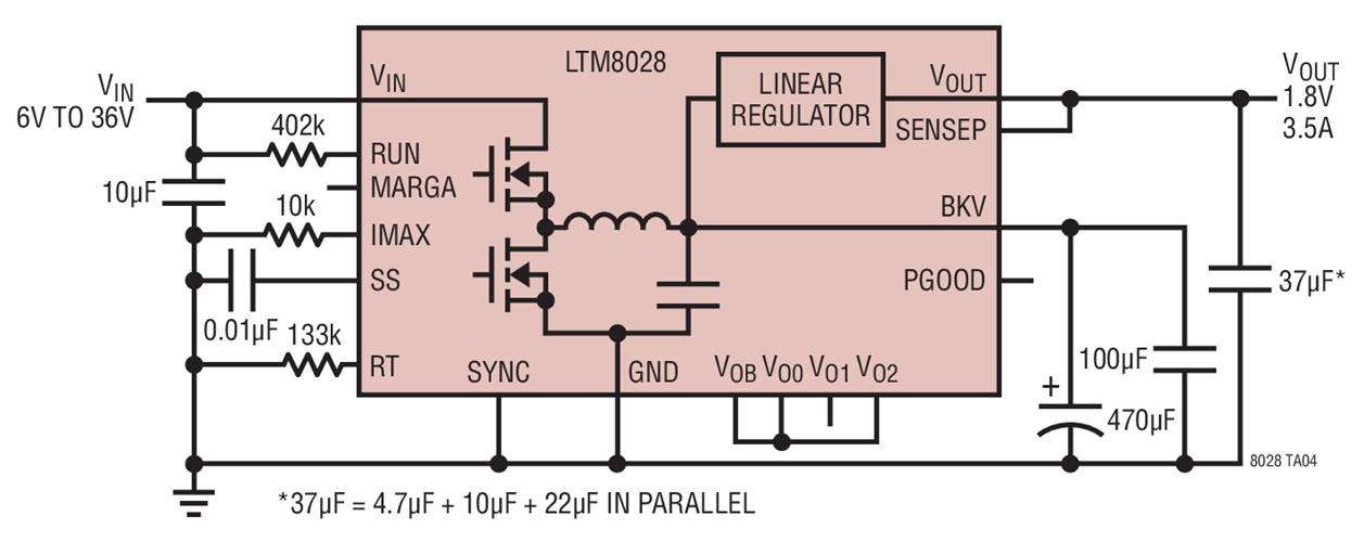 1.8V Regulator with 3.5A Current Limit