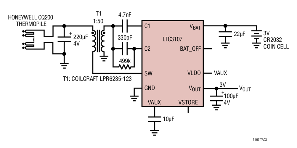 Thermopile-Powered Battery Life Extender