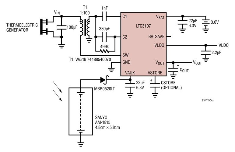 Dual Input Harvester Utilizes Thermal and Solar Energy