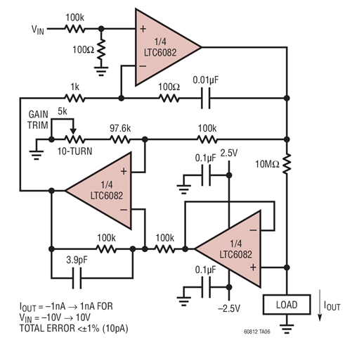 Precision Nanoamp Bidirectional Current Source