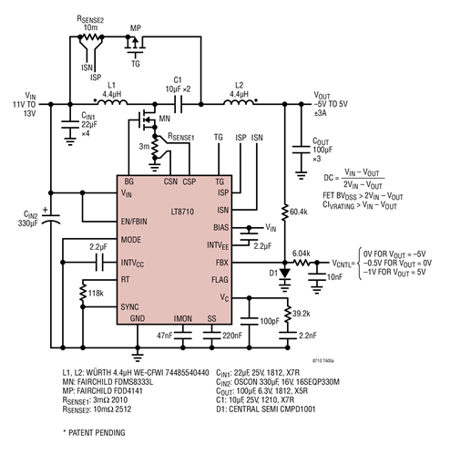 300kHz, –5V to 5V Output Cleanly Transitions Through 0V with 3A Source and Sink Capability*