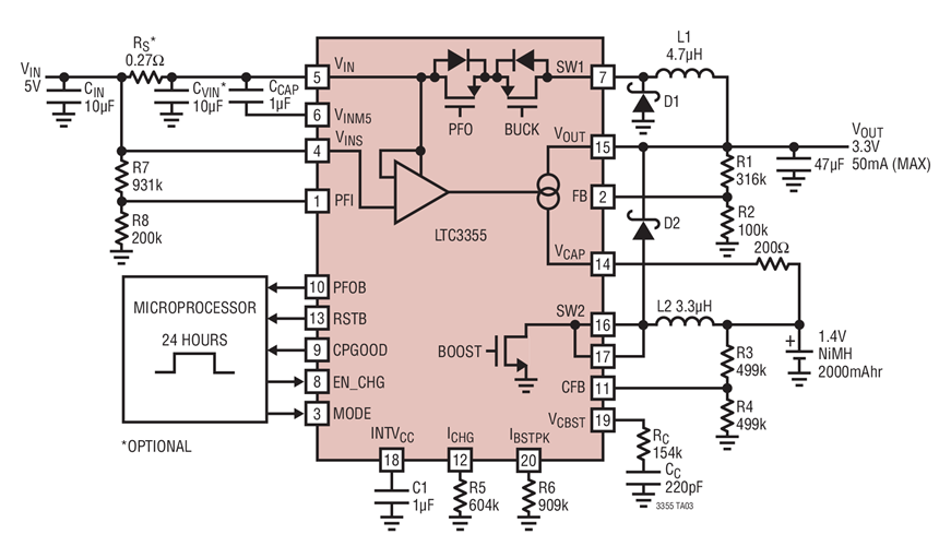 NiMH Trickle Charger and Ride-Through Backup Supply