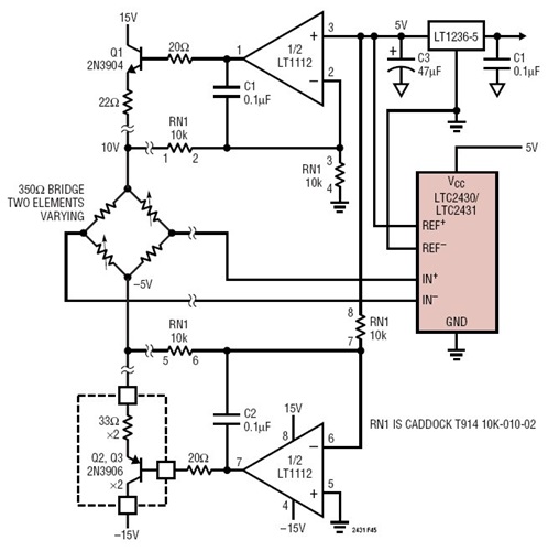 Full-Bridge Amplification Using a Resistor Arrays to Provide Precise Matching in Excitation Amplifier