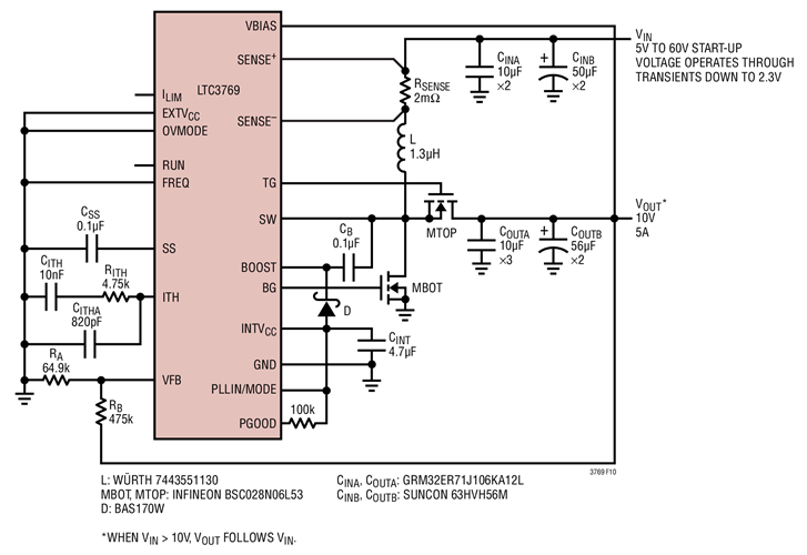 High Efficiency 10V Boost Converter