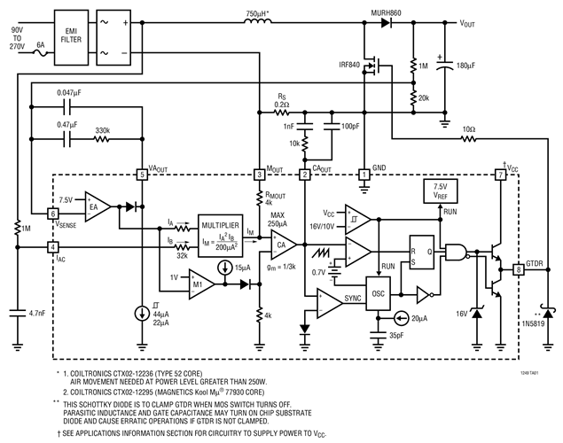 Active Power Factor Correction for 90VAC to 270VAC Universal Offline Power Systems