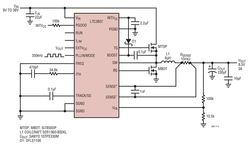 High Efficiency 8.5V Step-Down Converter