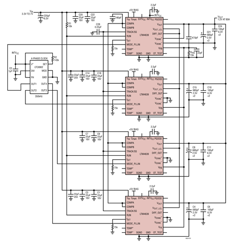 1.2V, 80A, Current Sharing with 4-Phase Operation