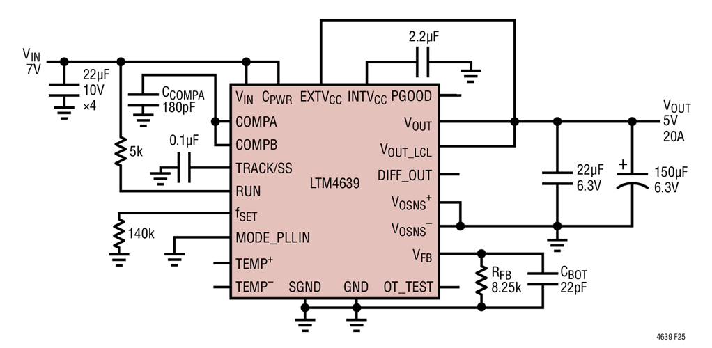 7VIN, 5V at 20A Design