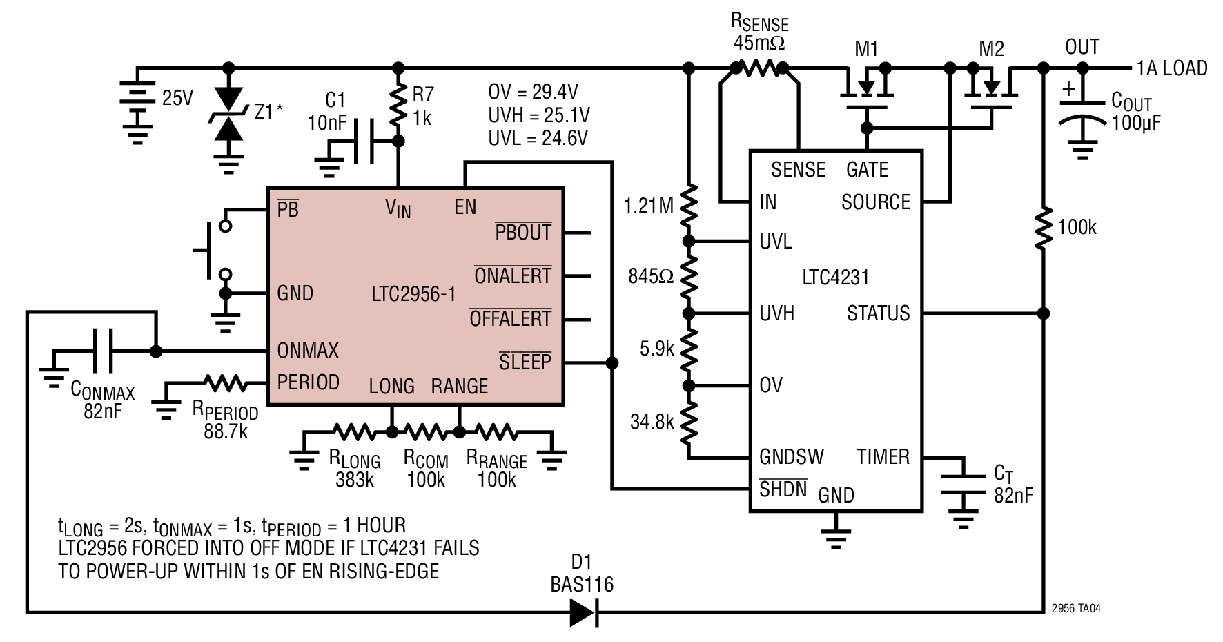 Micropower, Reverse Battery Protected Pushbutton Controller and Sleep Timer with Hot-Swap Controller