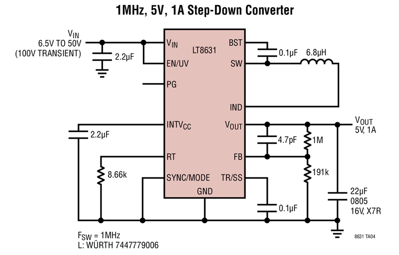 1MHz, 5V, 1A Step-Down Converter