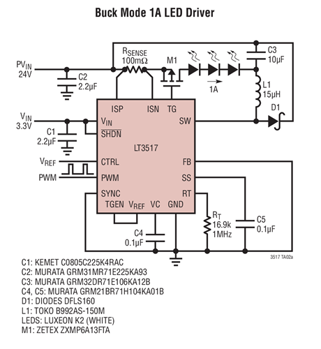 Buck Mode 1A LED Driver
