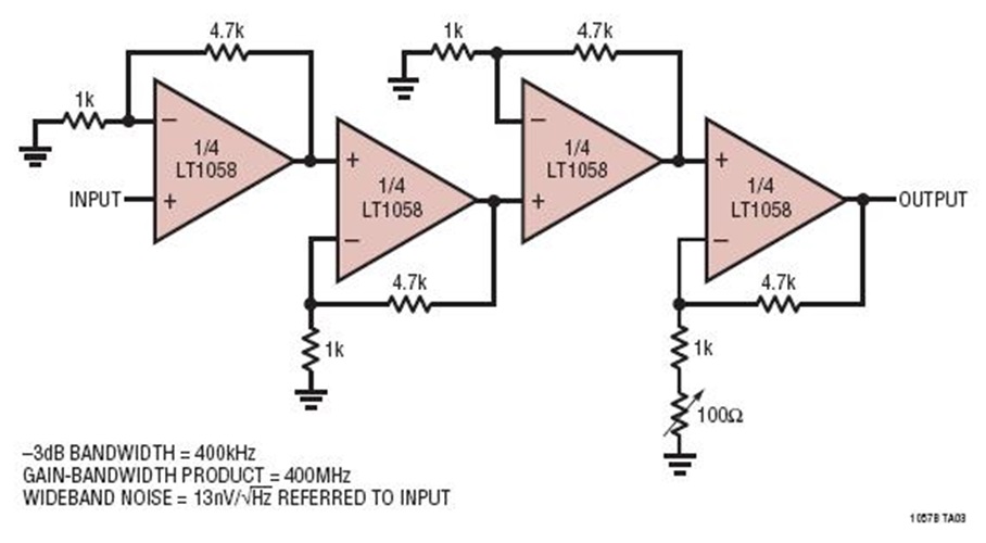 Wideband, High Input Impedance, Gain = 1000 Amplifi er