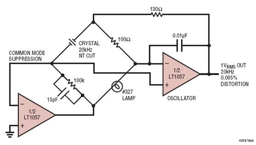 Low Distortion, Crystal Stabilized Oscillator