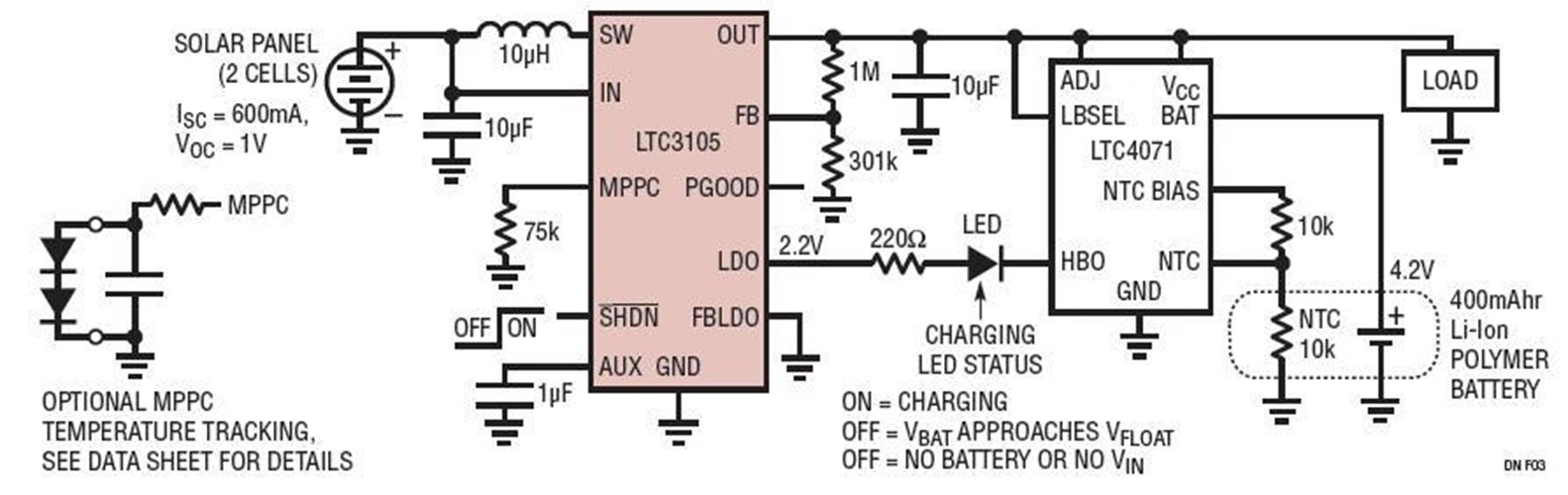 2-Cell Solar Panel Li-Ion Battery Charger