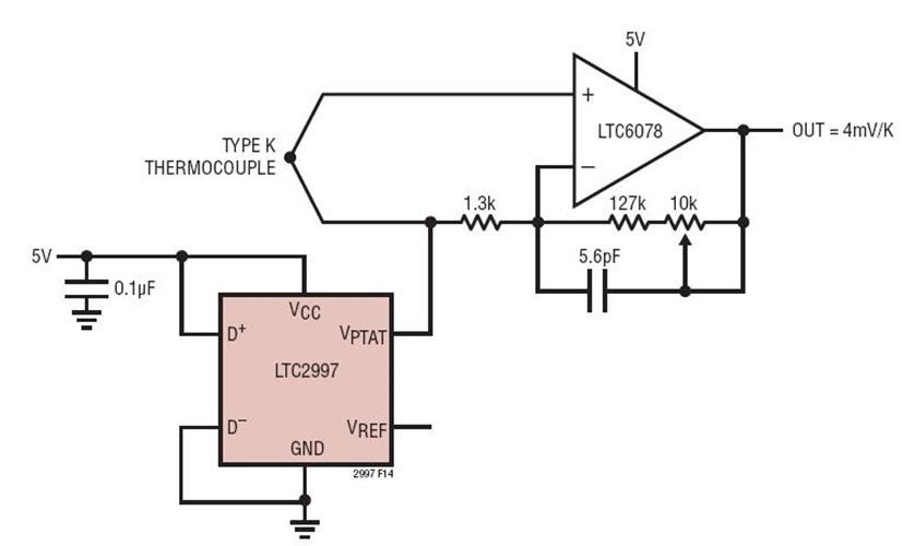 Thermocouple Thermometer with Cold Junction Compensation