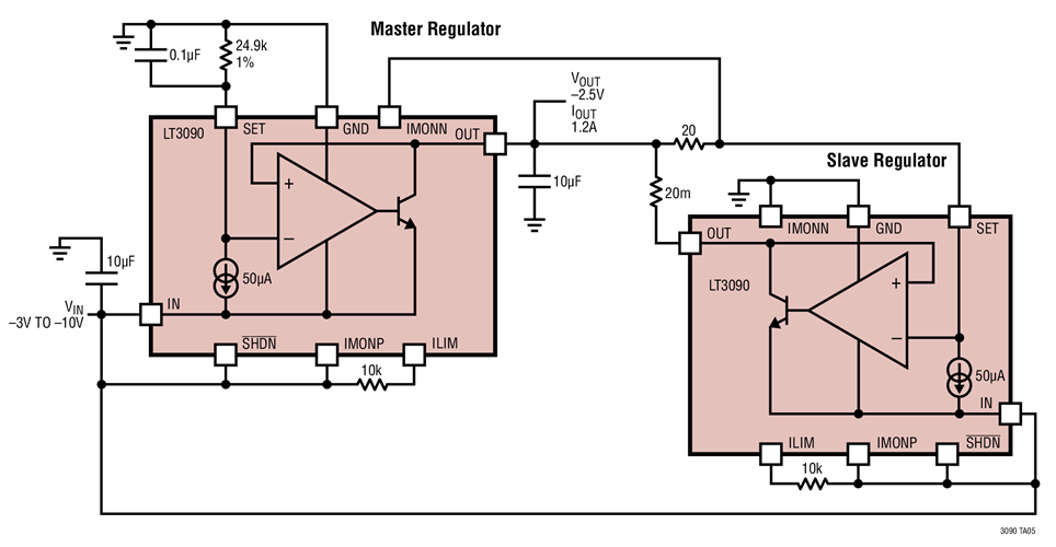 Paralleling Devices without Ballasting (50mA Minimum Load)