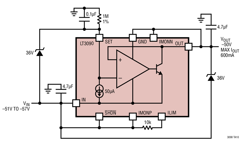 Floating 3-Terminal Regulator (for Arbitrarily High Voltage Applications)