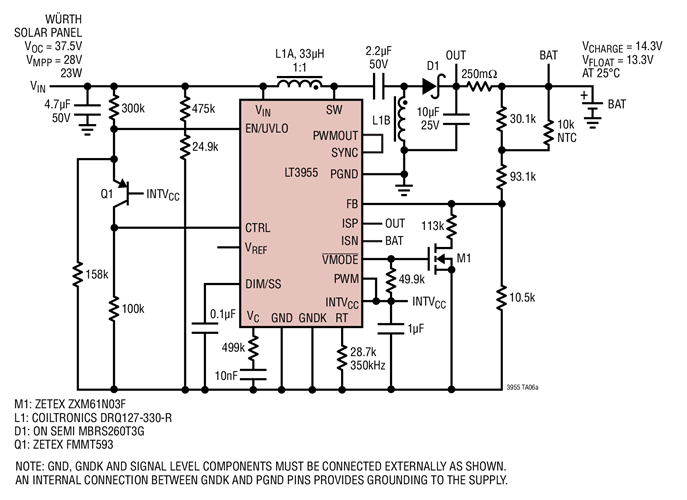 Solar Panel SEPIC Battery Charger