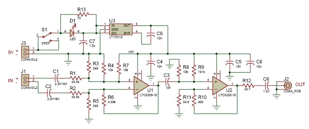 LTC6268-10 - Oscilloscope Differential Probe