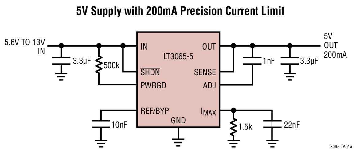 5V Supply with 200mA Precision Current Limit
