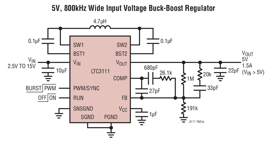 5V, 800kHz Wide Input Voltage Buck-Boost Regulator