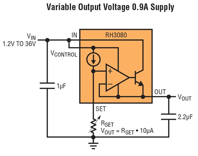 Variable Output Voltage 0.9A Supply