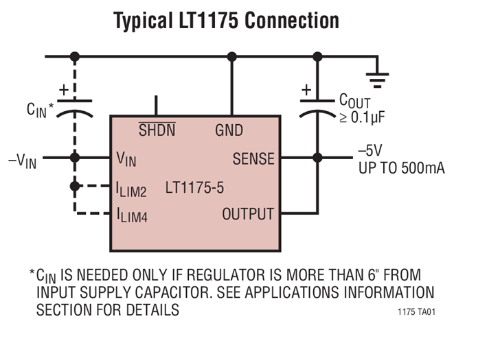 Typical LT1175 Connection