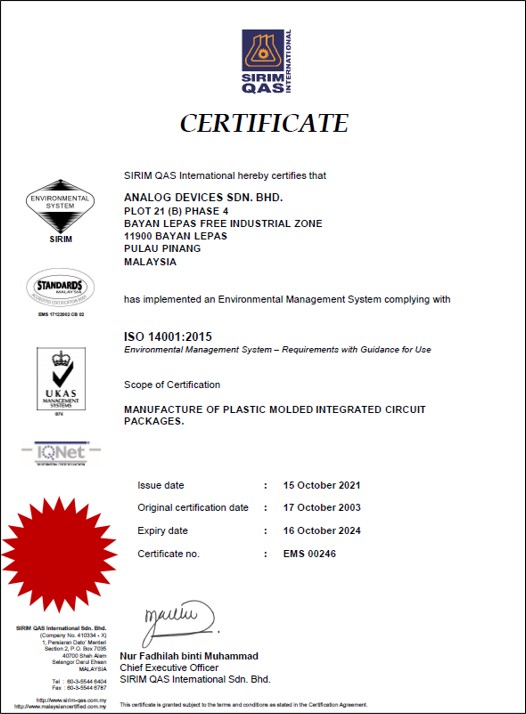 Analog Devices Penang Malaysia アナログ・デバイセズ