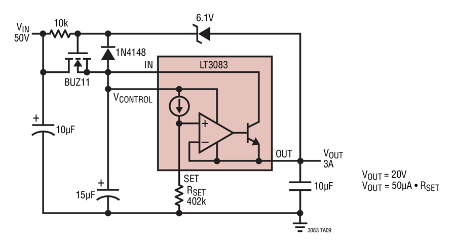 LT3083 High Voltage Regulator Circuit Collection | Analog ... circuit diagram 7805 