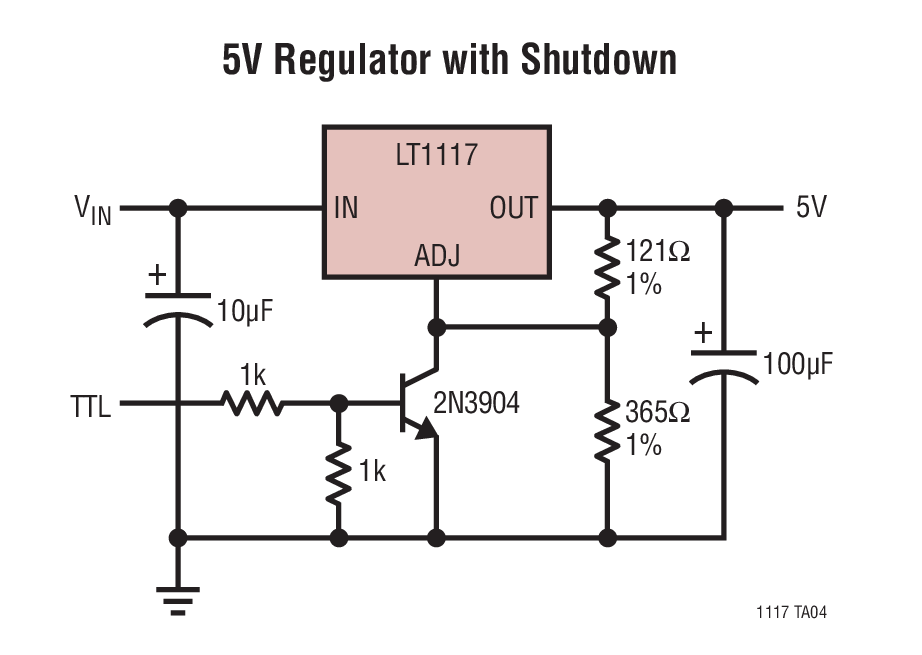 LT1117 5V Regulator with Shutdown Circuit Collection | Analog Devices