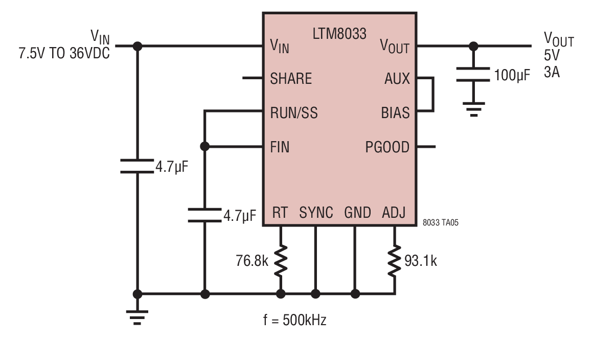 LTM8033 5V at 3A Step-Down Converter Circuit Collection ... 12v 10a dc power supply circuit diagram 