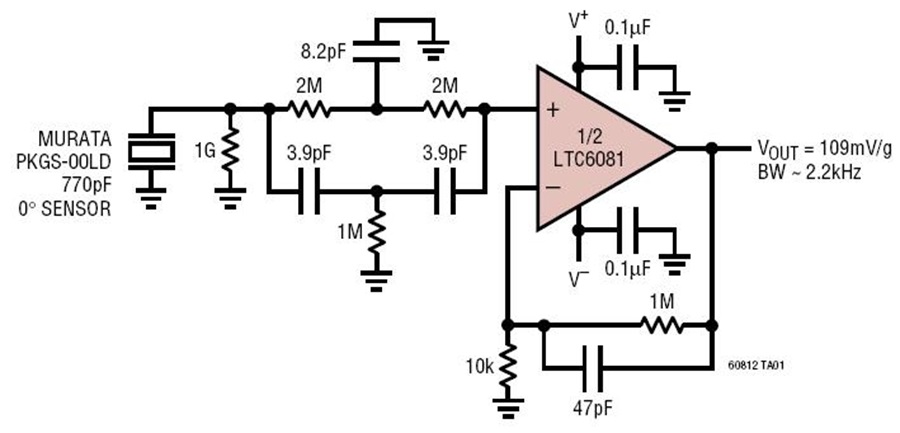 LTC6081 Shock Sensor Amplifier (Accelerometer) Circuit Collection