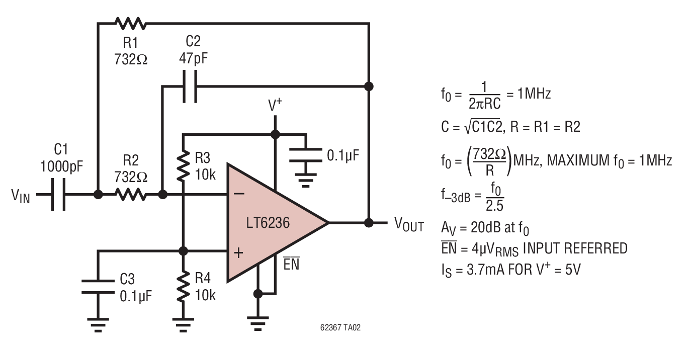 LT6237 Single Supply, Low Noise, Low Power, Bandpass ... interface load cell wiring diagram 
