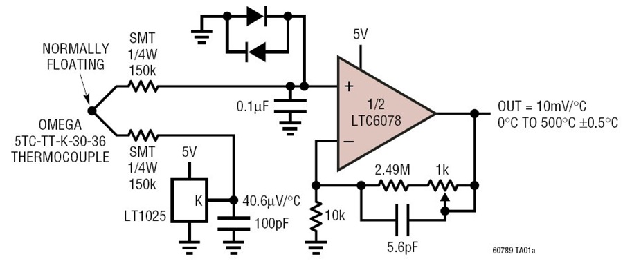 Type K Thermocouple Signal Conditioner with ±190V ... pt100 rtd diagram 