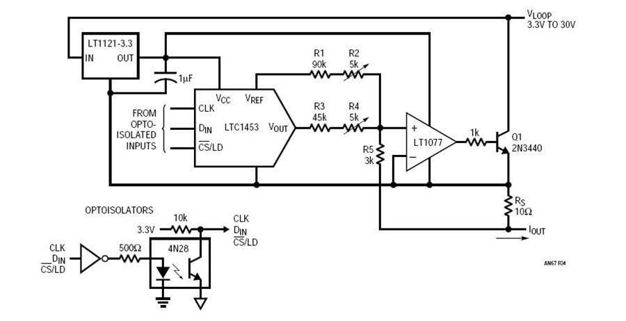 LTC1453/LT1077/LT1121 Isolated 4 – 20mA Current Loop ... input 4 20ma loop wiring diagram 