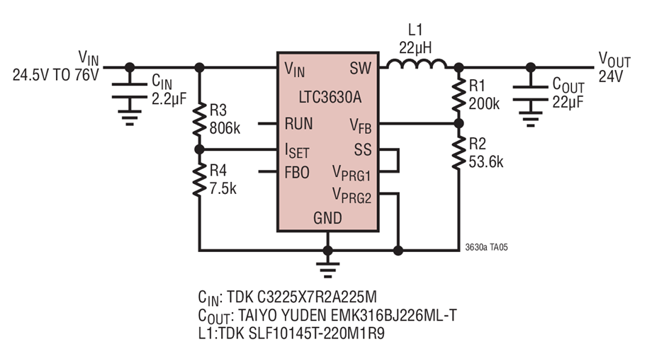 ltc3130 低噪声,宽 vin 电压范围,5v 输出转换器