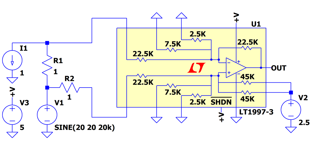 LT19973 Single Supply Current Sense Circuit Collection Analog Devices