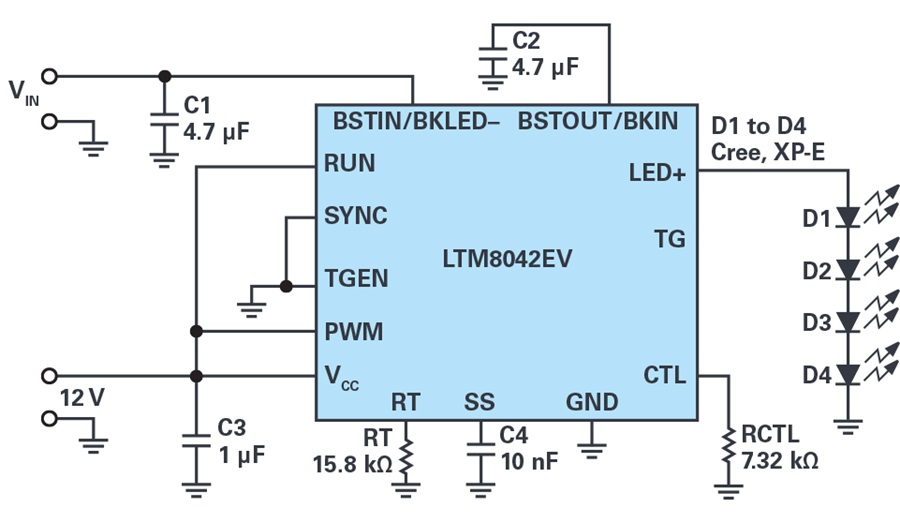 Versatile LED Driver Can Be Used with Input Voltages Above or Below the ...