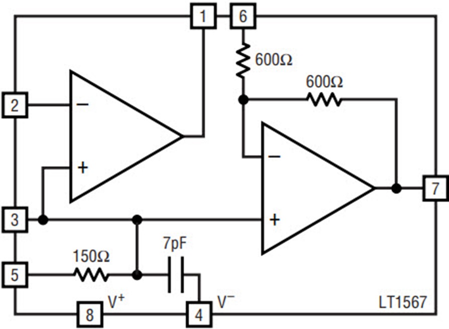 Design Low Noise Differential Circuits Using the LT1567 Dual Amplifier
