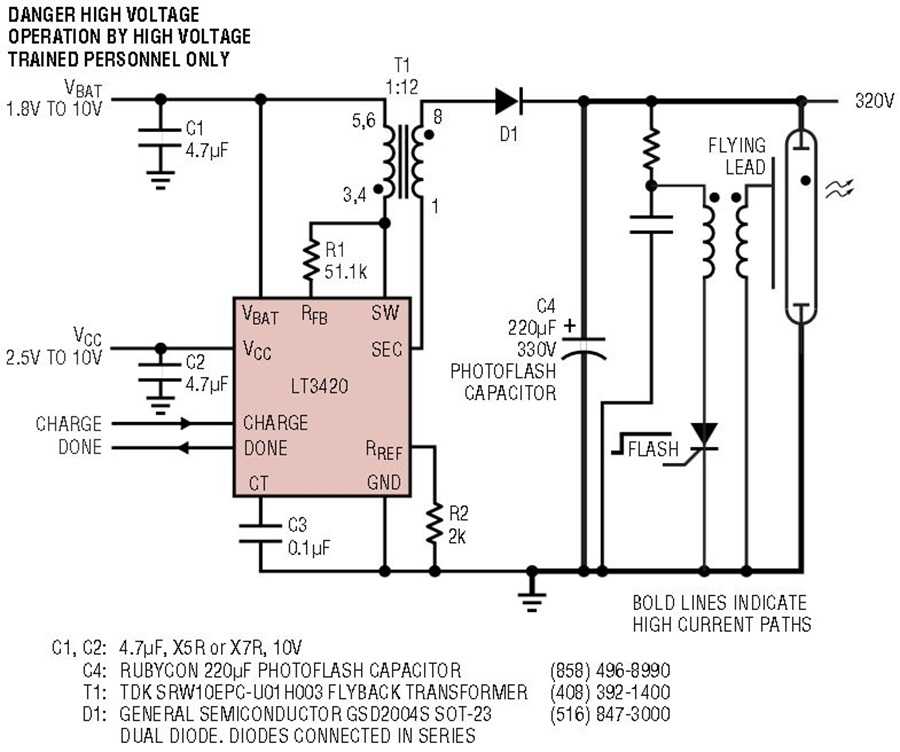 Camera Flash Circuit Schematic