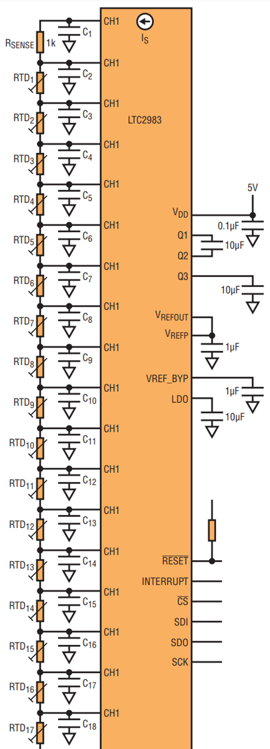 Measuring 18 2Wire RTDs with the LTC2983 High Accuracy Digital