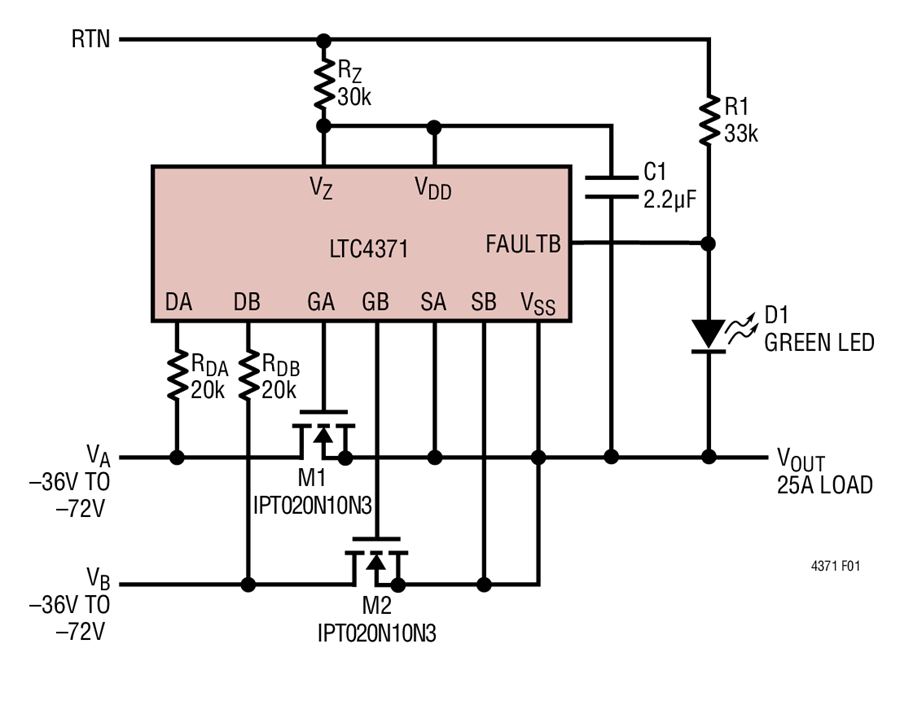 Negative Voltage Ideal Diodes (DiodeOR Controllers) 亚德诺半导体
