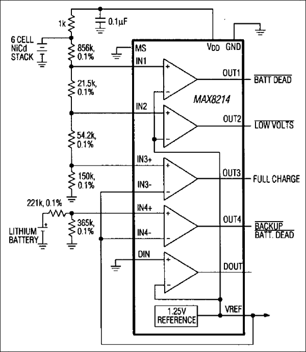 MAX8213 Five Universal Voltage Monitors, Complete µP Voltage Monitoring