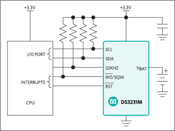 DS3231M: Typical Operating Circuit