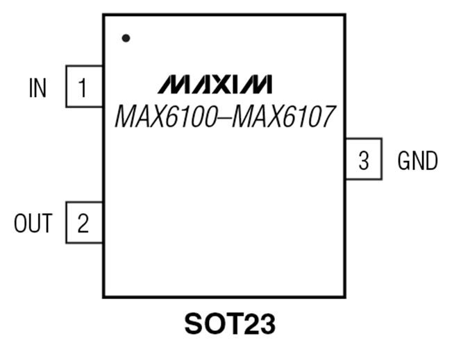 MAX6105 LowCost, Micropower, LowDropout, HighOutputCurrent, SOT23