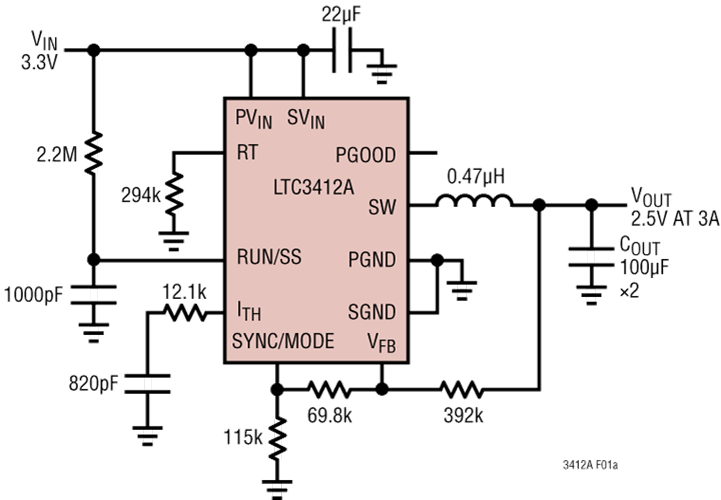 LTC3412A Application Circuit